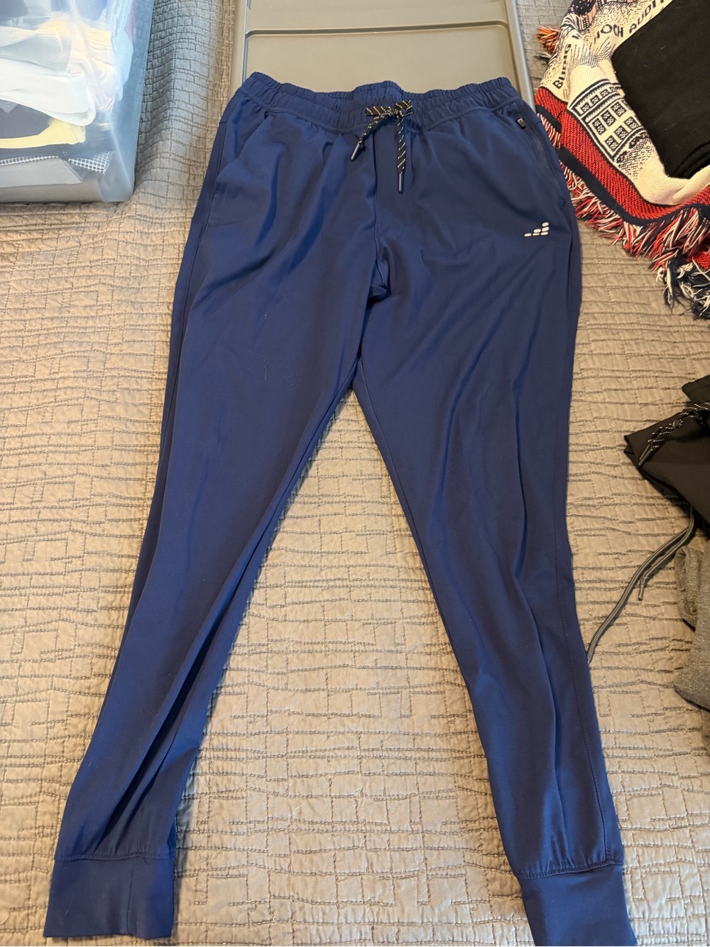 bcg Navy Blue Athletic Jogger Pants with Drawstring